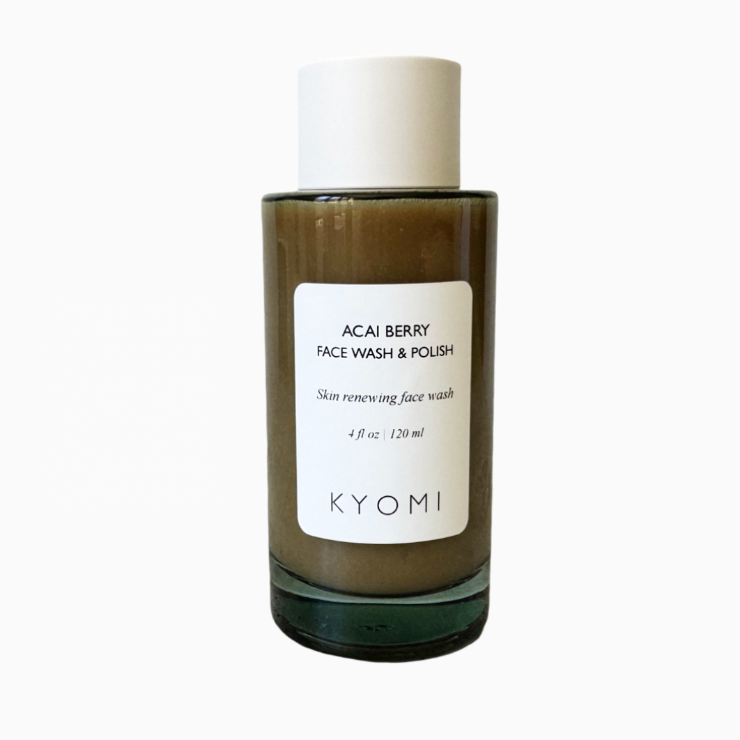 Kyomi Skin Acai Mud face cleanser, organic face cleanser, plant based facial cleanser, plant powered facial cleanser, vegan face cleanser, clean face cleanser