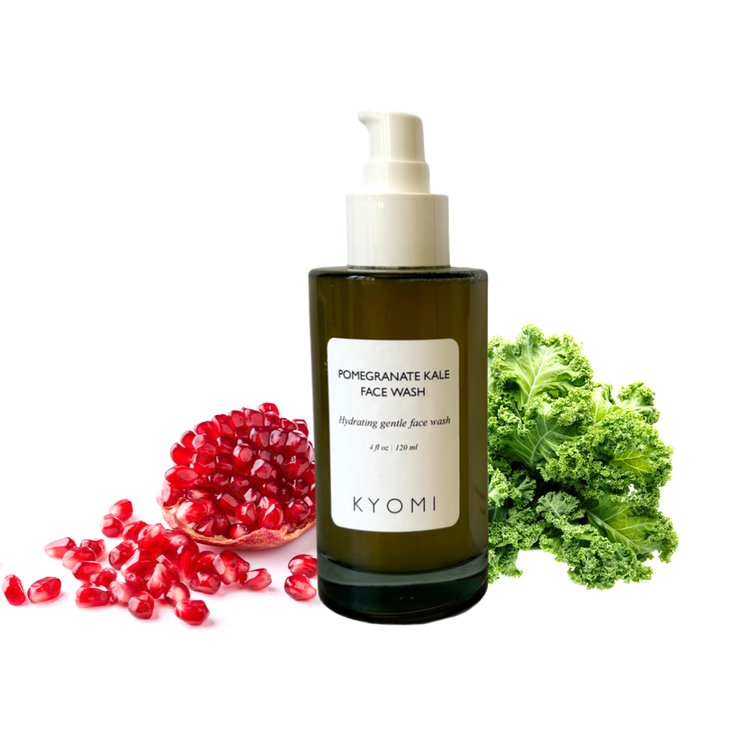 KYOMI SKIN pomegranate kale face cleanser, pomegranate face cleanser, organic face cleanser, plant based face cleanser, superfood face cleanser