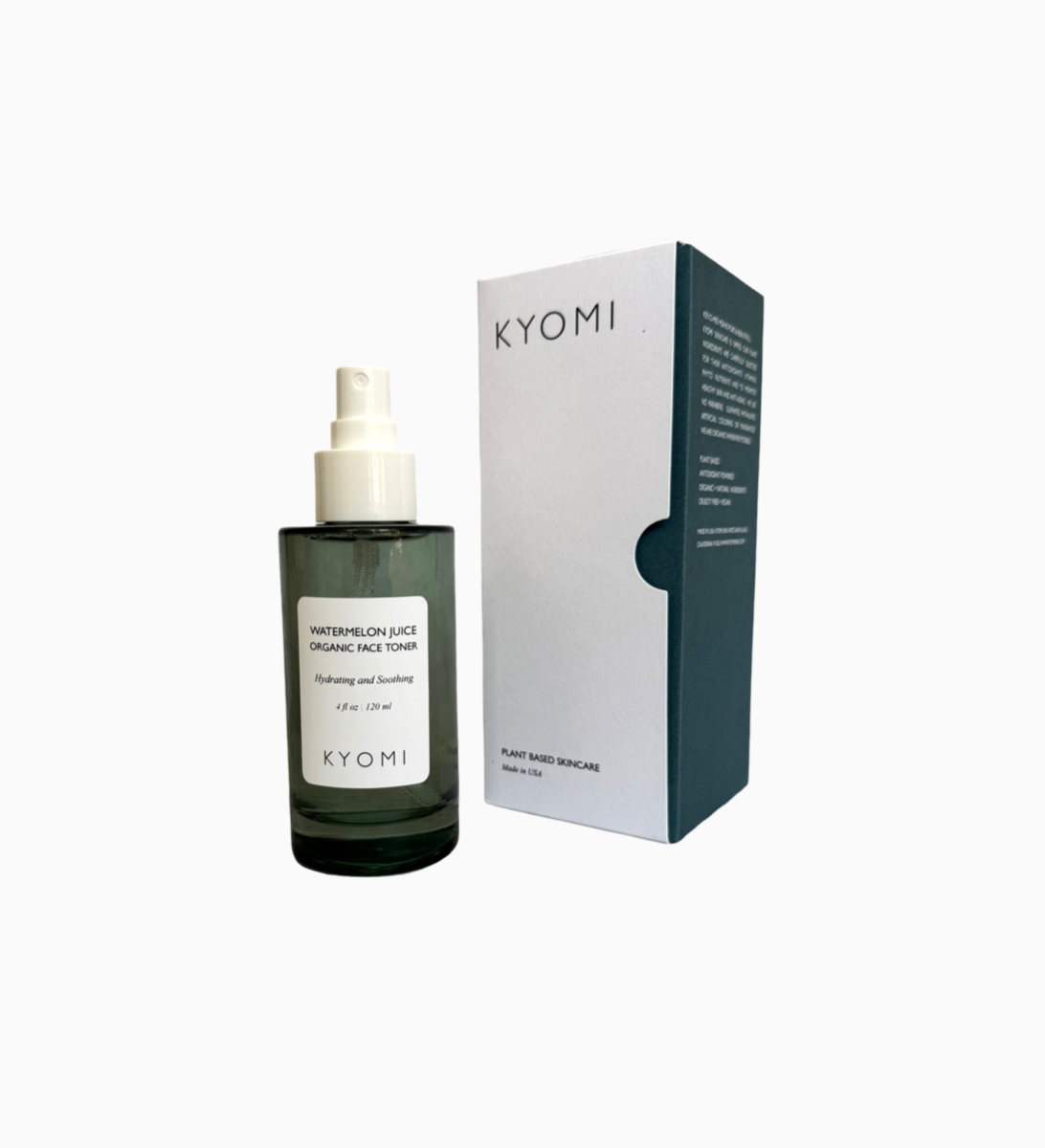 Kyomi skin watermelon juice face toner, watermelon toner, plant based face toner, plant powered face toner, organic face toner, all natural face toner, vegan face toners, organic watermelon skincare