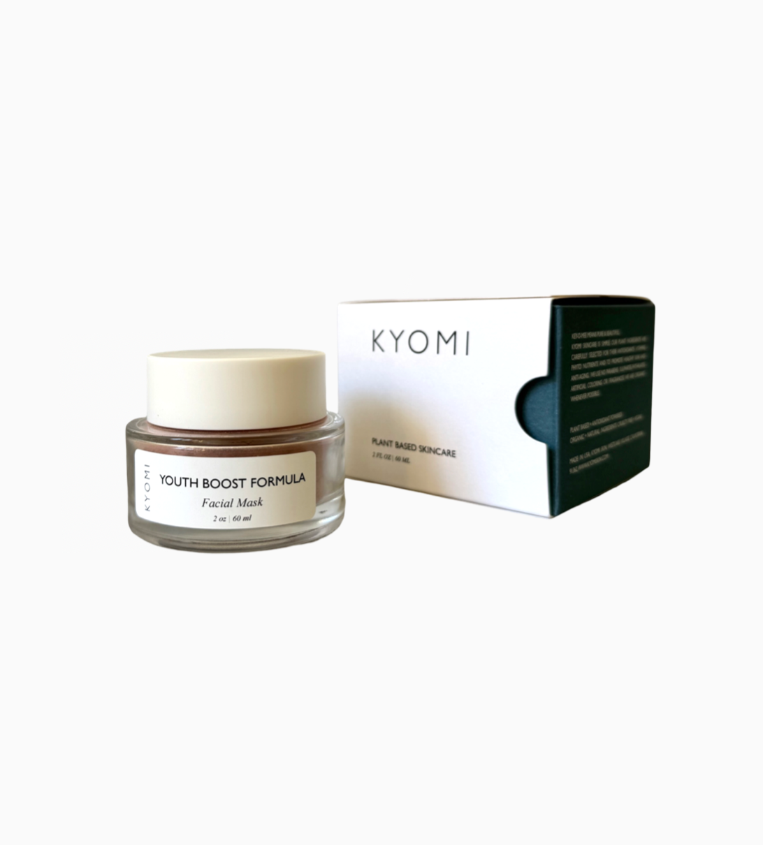 KYOMI SKIN Youth boost hibiscus cleanser and mask powder, hibiscus facial cleanser, cleansing powder, hibiscus skincare, plant based skincare, antiaging skincare